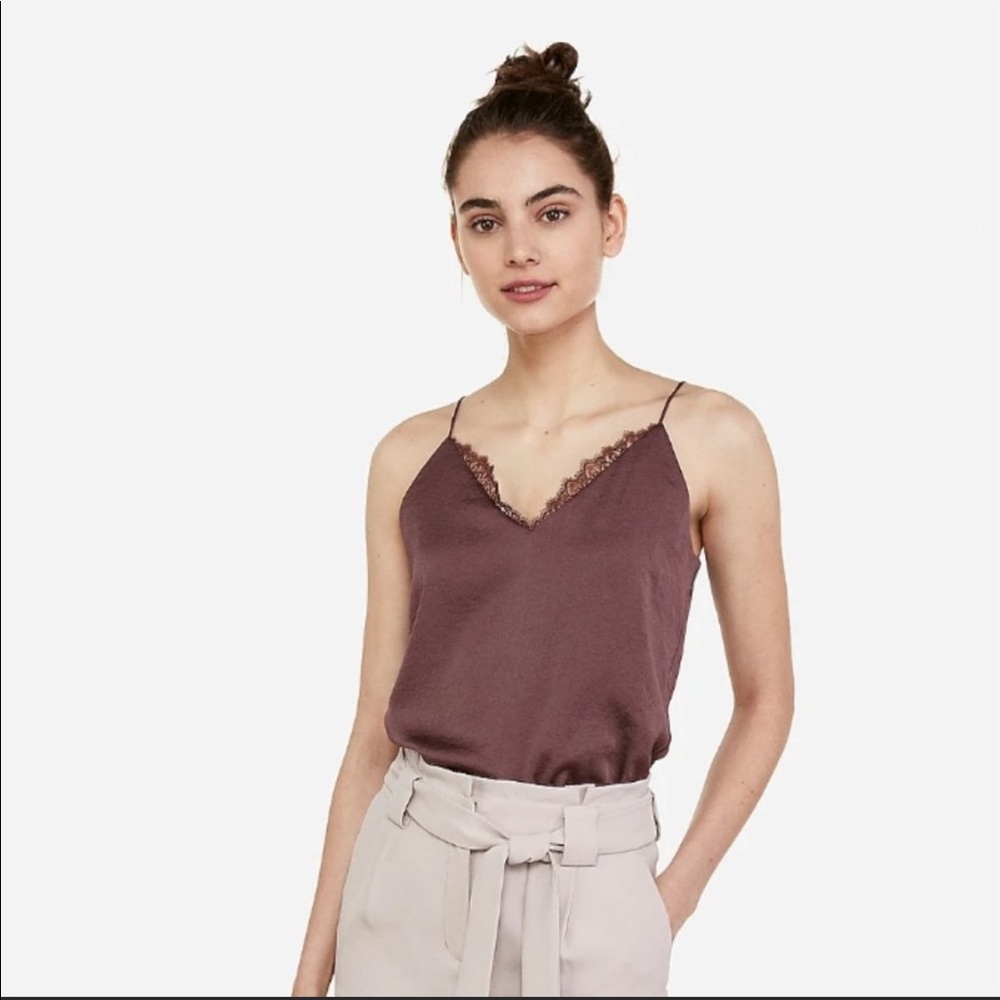 Trim lace purple cami • Size S • Express